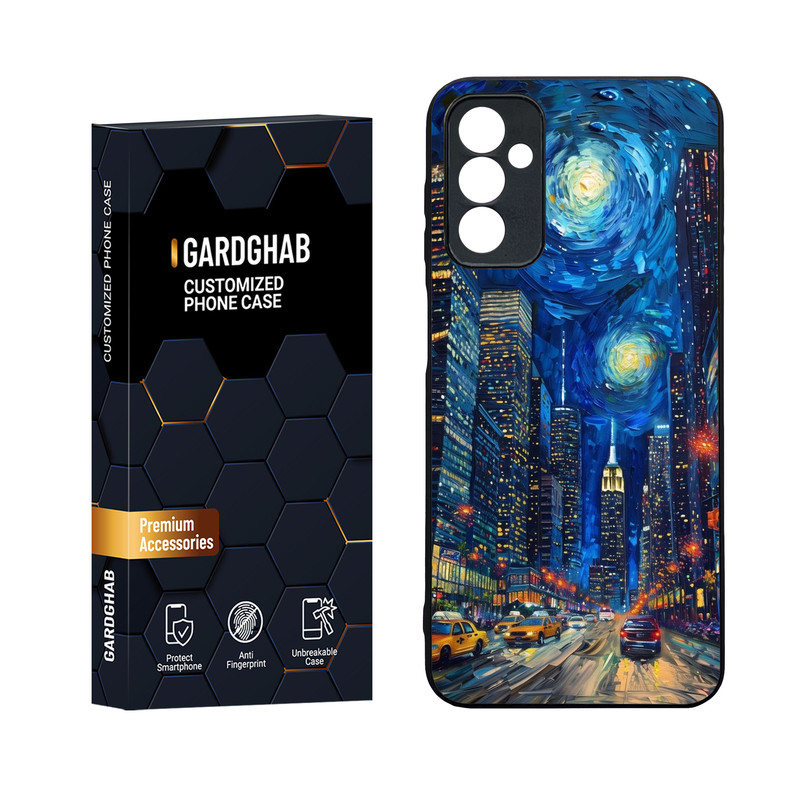 کاور گارد قاب مدل دورژله ای پشت گلس هنری مناسب برای گوشی موبایل سامسونگ Galaxy M13 4G