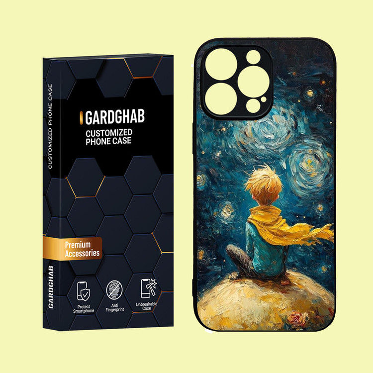 کاور گارد قاب مدل دور ژله ای پشت گلس هنری مناسب برای گوشی موبایل اپل iPhone 16 Pro Max