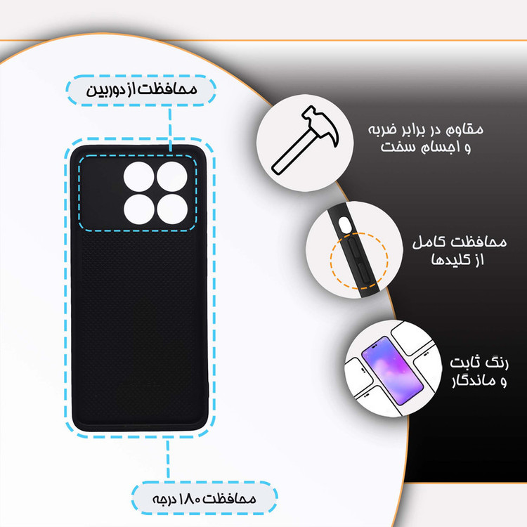 کاور گارد قاب علوی مدل دور ژله ای مناسب برای گوشی موبایل شیائومی Poco X6 Pro