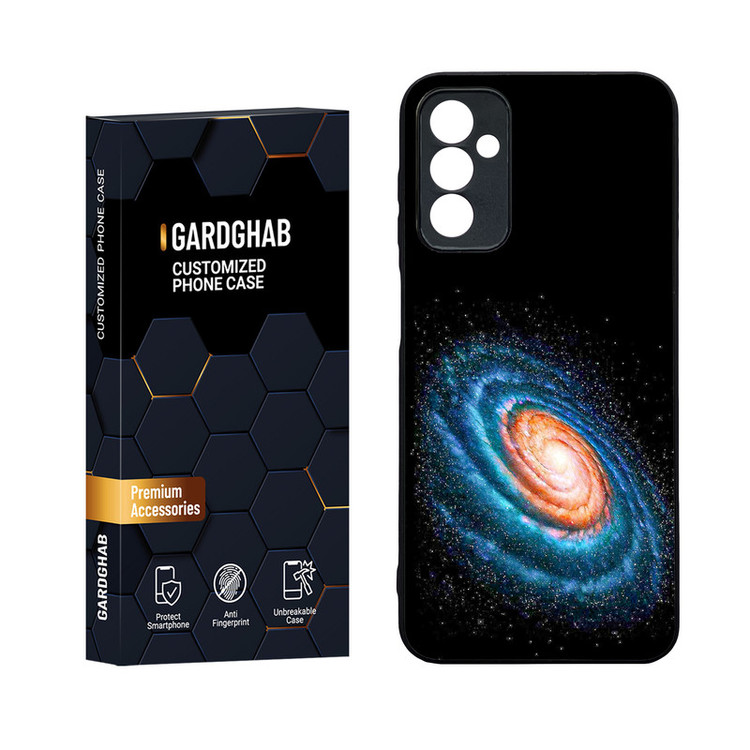 کاور گارد قاب مدل دورژله ای پشت گلس کهکشان مناسب برای گوشی موبایل سامسونگ Galaxy M13 4G