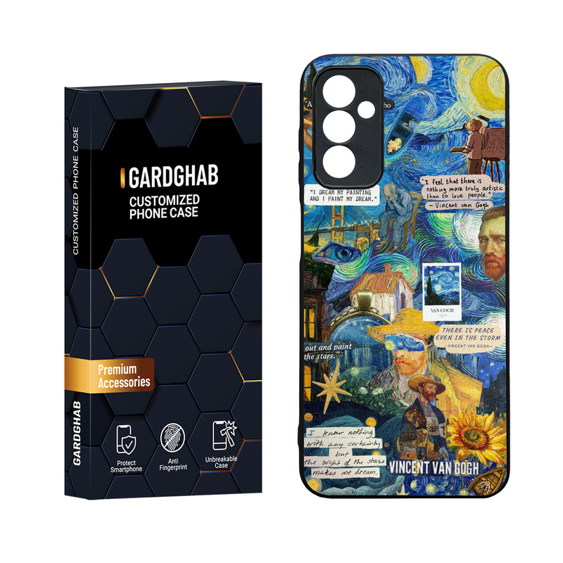 کاور گارد قاب مدل دورژله ای پشت گلس هنری مناسب برای گوشی موبایل سامسونگ Galaxy M13 4G