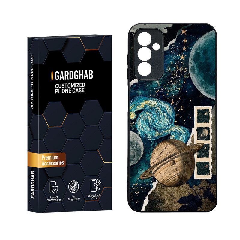 کاور گارد قاب مدل دورژله ای پشت گلس هنری مناسب برای گوشی موبایل سامسونگ Galaxy M13 4G