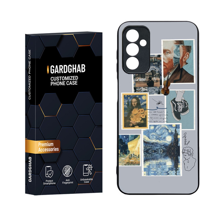 کاور گارد قاب مدل دورژله ای پشت گلس هنری مناسب برای گوشی موبایل سامسونگ Galaxy M13 4G