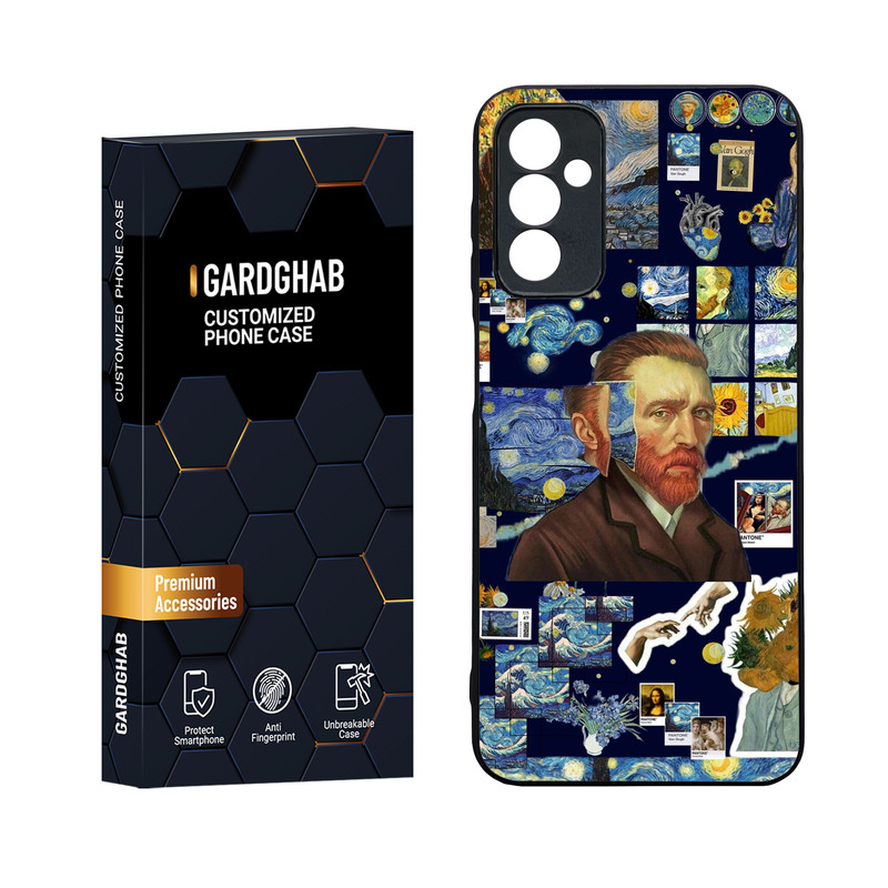 کاور گارد قاب مدل دورژله ای پشت گلس هنری مناسب برای گوشی موبایل سامسونگ Galaxy M13 4G