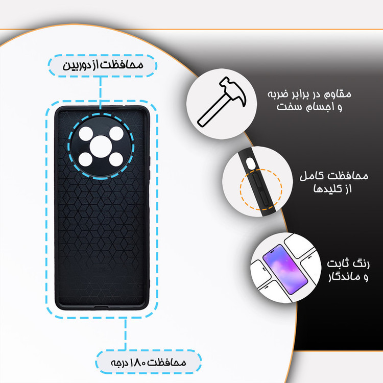 کاور گارد قاب مدل تکست مناسب برای گوشی موبایل آنر X9 5G/X9 4G