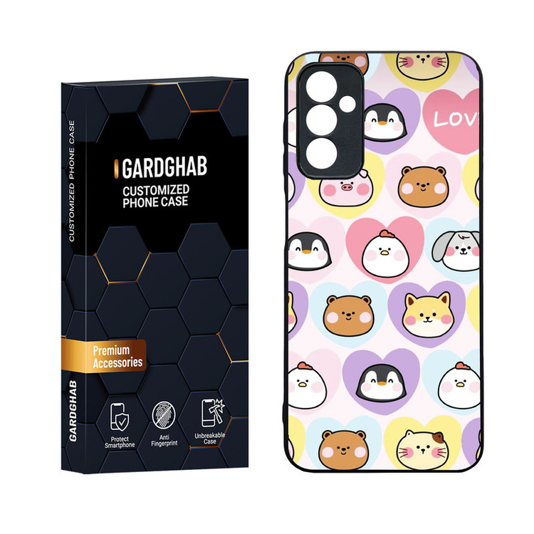 کاور گارد قاب مدل دورژله ای پشت گلس فانتزی مناسب برای گوشی موبایل سامسونگ Galaxy M13 4G