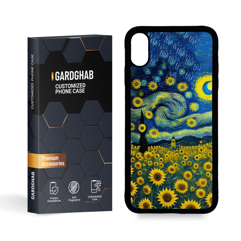 کاور گارد قاب مدل پشت گلس هنری مناسب برای گوشی موبایل اپل iPhone Xs MAX