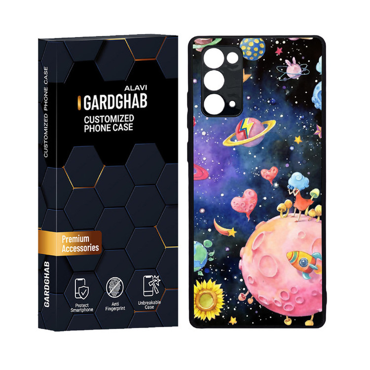 کاور گارد قاب علوی مدل دور ژله ای پشت گلس فانتزی مناسب برای گوشی موبایل سامسونگ Galaxy Note 20