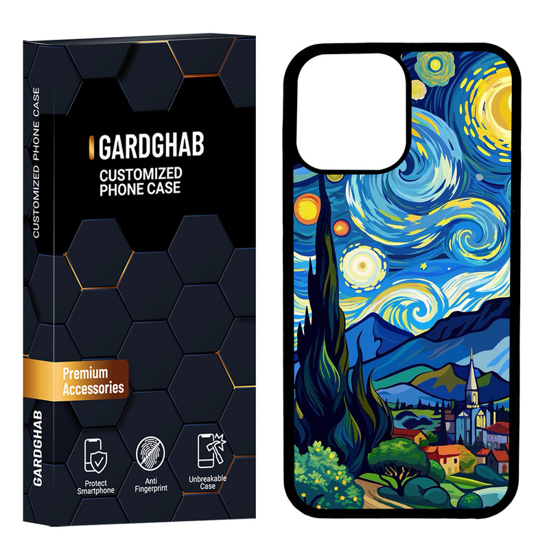 کاور گارد قاب مدل پشت گلس هنری مناسب برای گوشی موبایل اپل iPhone 13 Pro Max