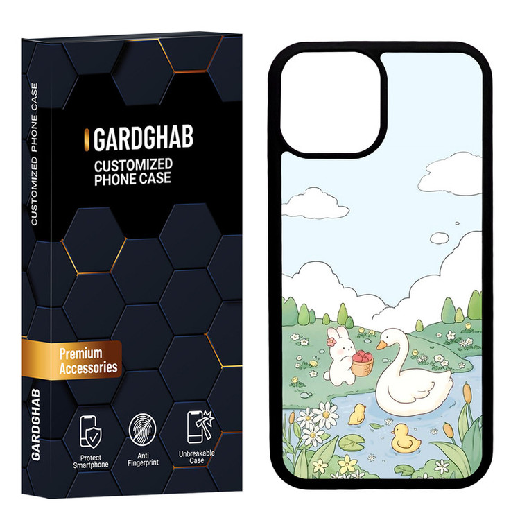 کاور گارد قاب مدل دورژله ای پشت گلس فانتزی مناسب برای گوشی موبایل اپل iPhone 13 Mini
