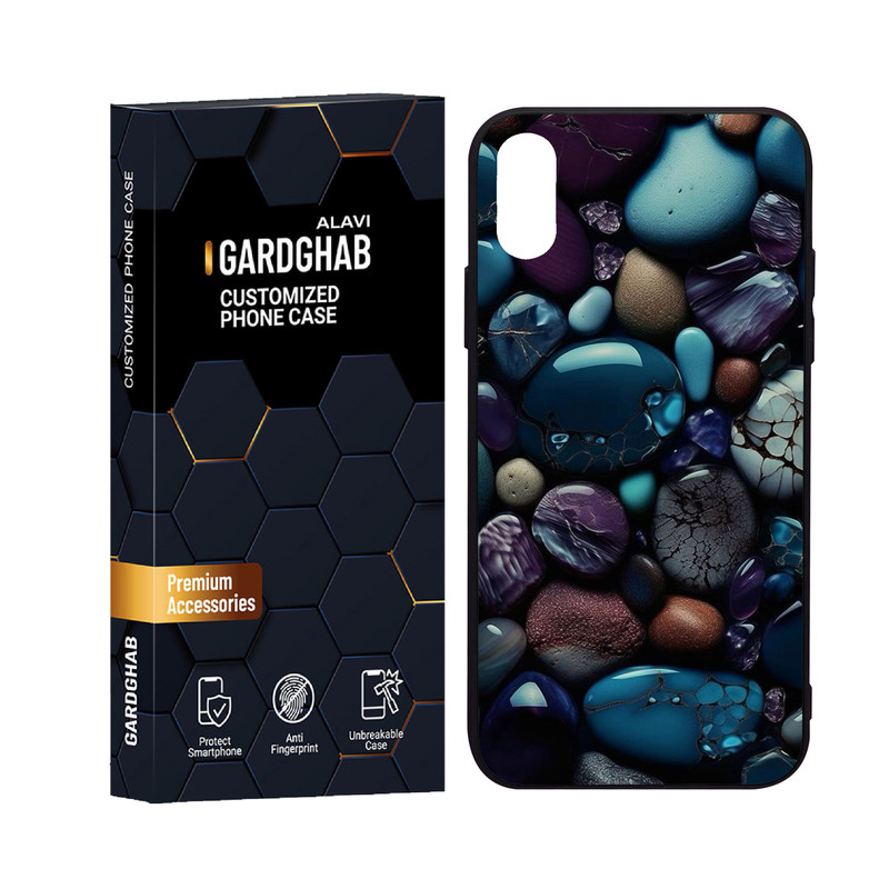 کاور گارد قاب علوی مدل دورژله ای پشت گلس هنری مناسب برای گوشی موبایل اپل iPhone X / XS
