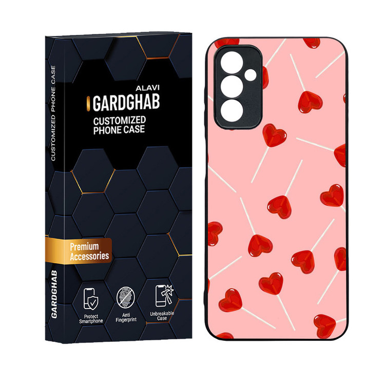 کاور گارد قاب علوی مدل دورژله ای پشت گلس عاشقانه مناسب برای گوشی موبایل سامسونگ Galaxy M13 4G