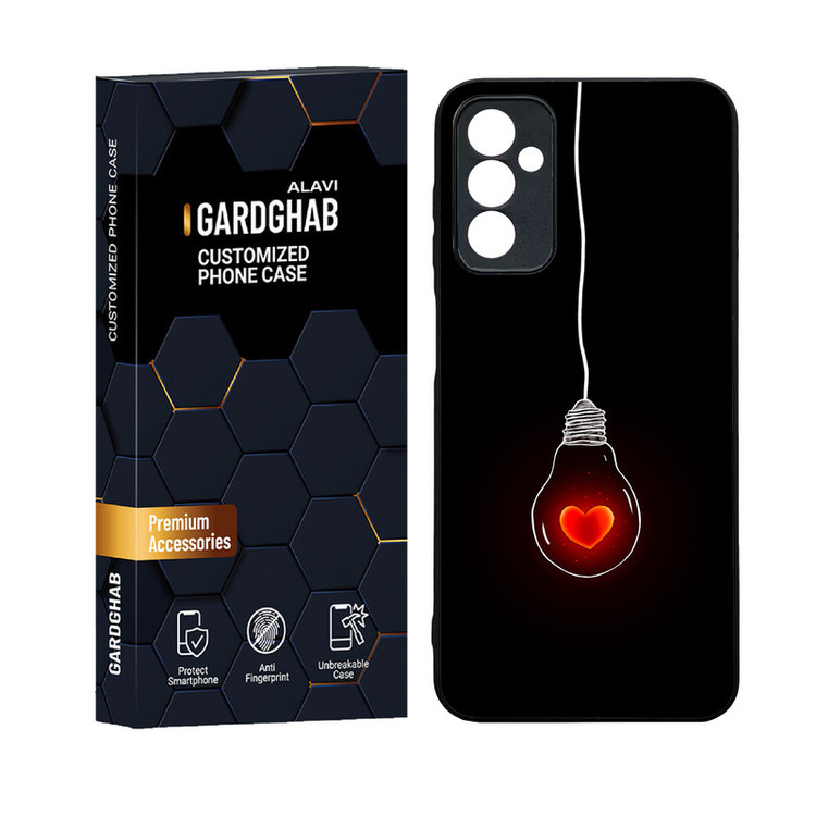 کاور گارد قاب علوی مدل دورژله ای پشت گلس عاشقانه مناسب برای گوشی موبایل سامسونگ Galaxy M13 4G