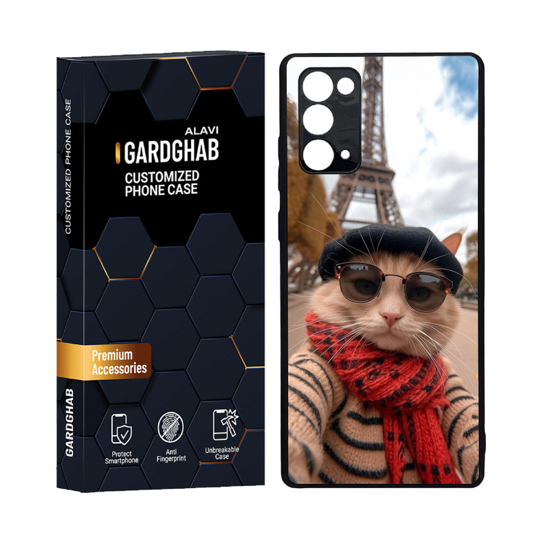 کاور گارد قاب علوی مدل دور ژله ای پشت گلس هنری مناسب برای گوشی موبایل سامسونگ  Galaxy Note 20