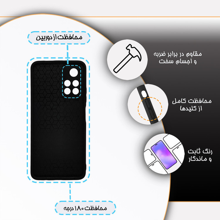 کاور گارد قاب مدل ساده مناسب برای گوشی موبایل شیائومی Poco M4 Pro 5G / Redmi Note 11 5G